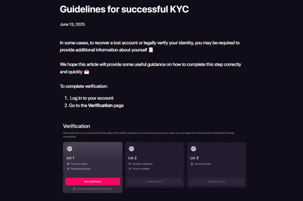 Current CHEXX help-centre or profile verification interface used for account guidance